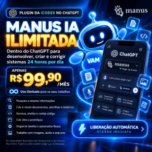 Recarga Manus IA – Ilimitadok 🔥 - Assinaturas e Premium