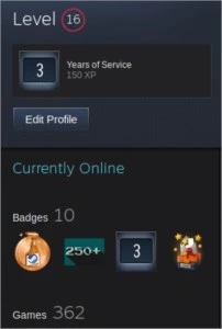 Conta Steam Lv 16 | 362 Games | 3 Anos | Sem VAC/Trade Ban