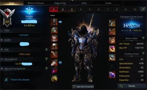 ACC lost ark main pala 1490 +2alts 1460 e 1 1430