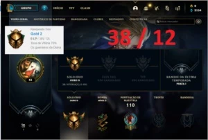 Conta Ouro 2 (38w / 12l) - League of Legends LOL