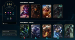 Conta mestre, full champions, 194 skins - League of Legends LOL