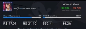 CONTA STEAM CS/RUST/R6/RAFT/GTA/ARK/NARUTO/GREENHEL/THEFORES