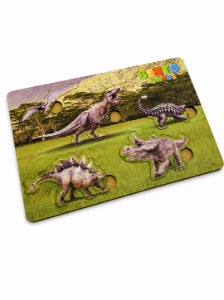 Jogo de Encaixe Dinossauros Realistas Personalizado - Artesanato e Personalizados