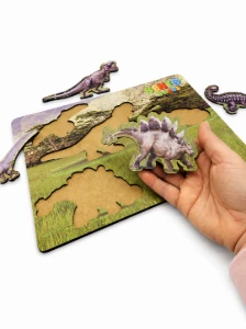Jogo de Encaixe Dinossauros Realistas Personalizado - Artesanato e Personalizados