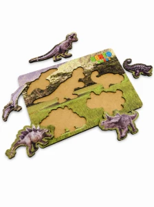 Jogo de Encaixe Dinossauros Realistas Personalizado - Artesanato e Personalizados