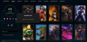 Conta League of Legends Full Acesso - 48 Skins - Rammus REI LOL