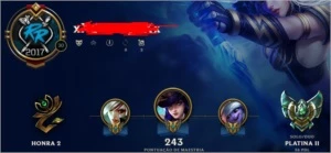 Conta Plat 4 Solo/Duo | Flex Bronze 2 (Borda Gold) - League of Legends LOL