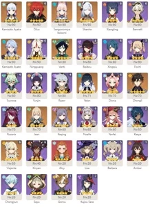 Conta Genshin Impact - Diluc C6, Ayaka, Ayato, Shenhe e +
