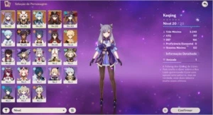 Conta genshin impact AR-15 Keqing,Eula,Itto,Hutao,Mona