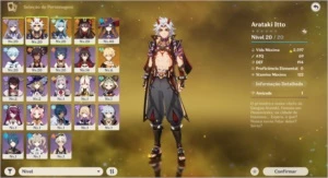 Conta genshin impact AR-15 Keqing,Eula,Itto,Hutao,Mona