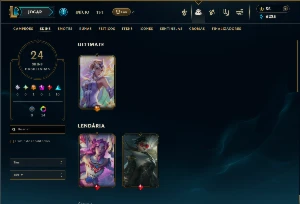 Esmeralda 2 (ex mestre) com 55 Champs e 24 Skins - League of Legends LOL