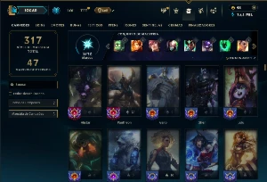 Bronze 2 com TODOS os Champs e 85 Skins ( MONO SUP ) - League of Legends LOL