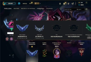 Diamante 3 com 110 Champs e 62 Skins ( MAIN ADC ) - League of Legends LOL