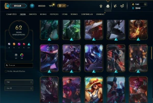 Diamante 3 com 110 Champs e 62 Skins ( MAIN ADC ) - League of Legends LOL