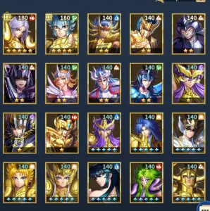 🔥 CONTA À VENDA – Saint Seiya Lendas da Justiça🔥 LVL 118 - Saint Seiya Awakening SSA