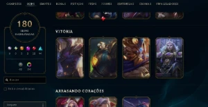 Conta de lol 2012 lvl 188 - 180 skin, 3 ultimate - 62 legado - League of Legends