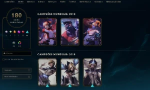 Conta de lol 2012 lvl 188 - 180 skin, 3 ultimate - 62 legado - League of Legends