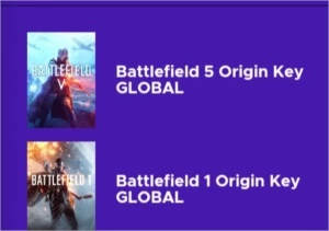 key Battlefield 1 e 5 origin online