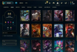 Unranked com 77 Champs e 88 Skins ( MAIN SUP ) - League of Legends LOL