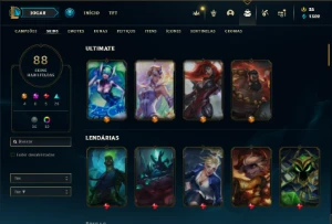 Unranked com 77 Champs e 88 Skins ( MAIN SUP ) - League of Legends LOL