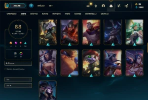 Unranked com 77 Champs e 88 Skins ( MAIN SUP ) - League of Legends LOL