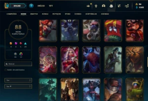 Unranked com 77 Champs e 88 Skins ( MAIN SUP ) - League of Legends LOL