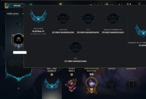 Platina 4 com 55 Champs e 44 Skins ( MAIN ADC ) - League of Legends LOL
