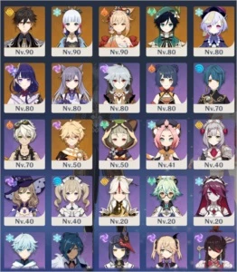 Conta Genshin Impact AR55, 7 personagens t5 e 4 armas t5.