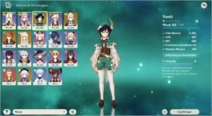 CONTA COM 4 PERSONAGENS 4* E 1 ARMA 5* - Genshin Impact