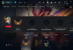 Conta LoL Ouro 1, 31 Champions, 29 Skins (2 Lendárias) - League of Legends