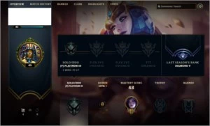 Conta Unranked Diamante 5 na Season 8 - League of Legends LOL