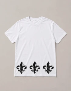 Camiseta Branca Flor de Lis - Artesanato e Personalizados