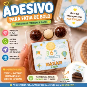20 Adesivos 365 Sorrisos 6x4cm - Sem Recorte - Artesanato e Personalizados