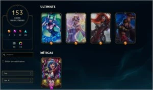 Conta D4, 153 skins - League of Legends LOL