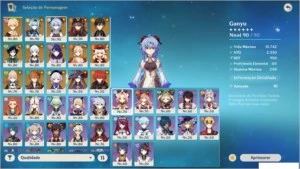 Conta Ar57 14 Personagens 5 Estrelas - Genshin Impact