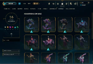 Platina 1 com 35 Champs e 14 Skins - League of Legends LOL