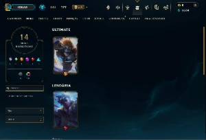 Platina 1 com 35 Champs e 14 Skins - League of Legends LOL