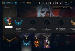 Platina 1 com 35 Champs e 14 Skins - League of Legends LOL
