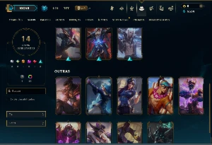 Platina 1 com 35 Champs e 14 Skins - League of Legends LOL