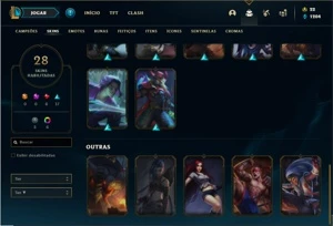 Conta Platina 4 com 44 Champs e 28 Skins - League of Legends LOL