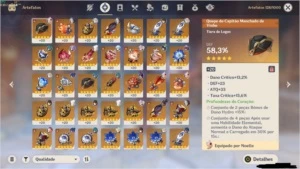 Conta Genshin (AR 56) – 8 personagens 5 estrelas + 4 armas - Genshin Impact