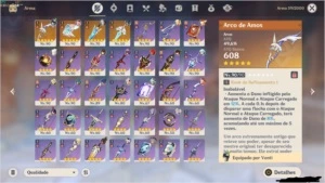 Conta Genshin (AR 56) – 8 personagens 5 estrelas + 4 armas - Genshin Impact