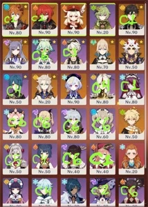 Conta Genshin AR55 com 9 t5 Zhongli,Albedo,Itto,Klee,Diluc.. - Genshin Impact
