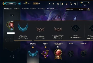 Platina 4 com 45 Champs e 3 Skins