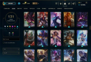 Platina 3 com TODOS os Champs e 131 Skins ( ADC / SUP ) - League of Legends LOL
