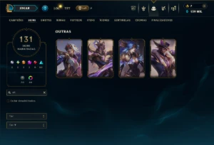 Platina 3 com TODOS os Champs e 131 Skins ( ADC / SUP ) - League of Legends LOL