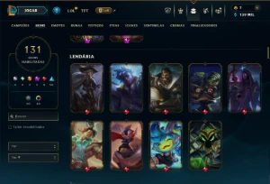 Platina 3 com TODOS os Champs e 131 Skins ( ADC / SUP ) - League of Legends LOL