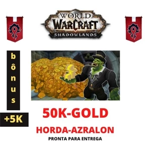 WOW GOLD -SERVIDOR AZRALON HORDA! 50K (+bônus) - Blizzard