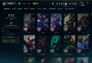 Esmeralda 3 com TODOS os Champs e 100 Skins +9 Vitoriosas - League of Legends LOL
