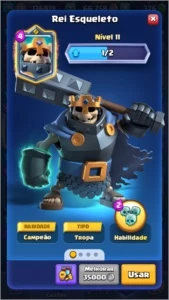 Clash Royale CV 14 Campeão Rainha Arqueira e Rei Esqueleto